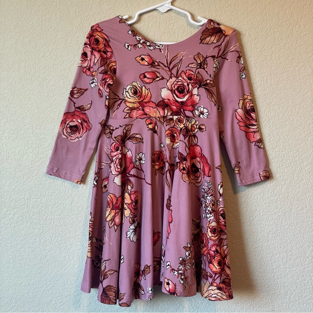Bumble Loom Boutique Floral Kids Dress with Criss-Cross Back size 3T